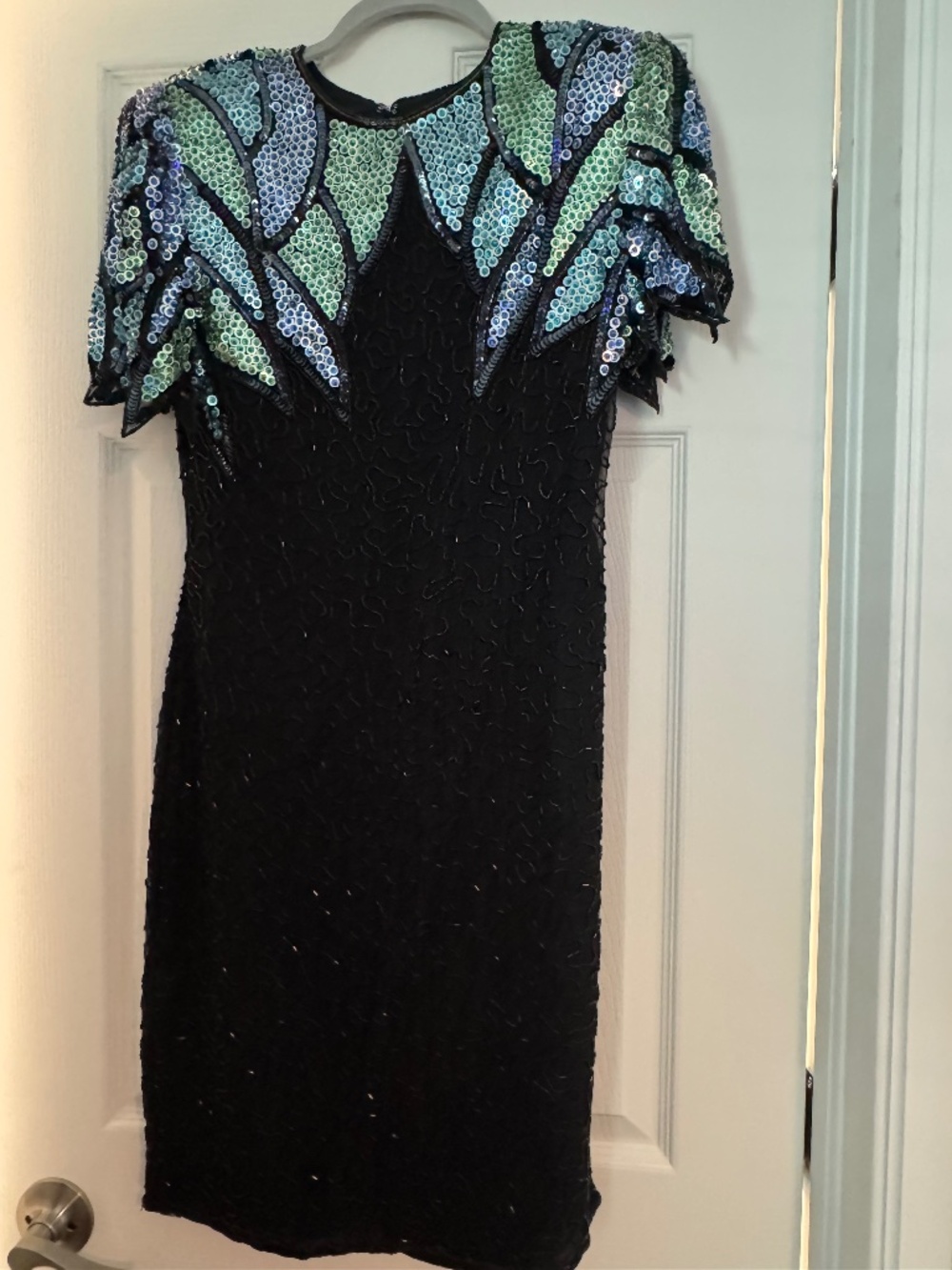 Scala Vintage Beautiful  Wearable Art Beaded Art Deco Dress